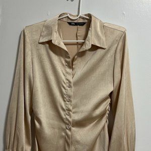 Zara new shirt, cream color, size S